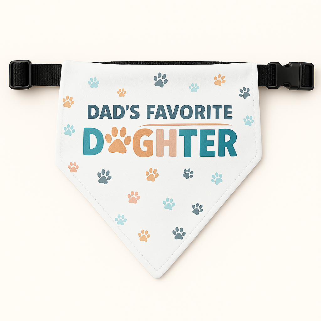 “Dad’s Favorite Doghter” Clip-On Pet Bandana