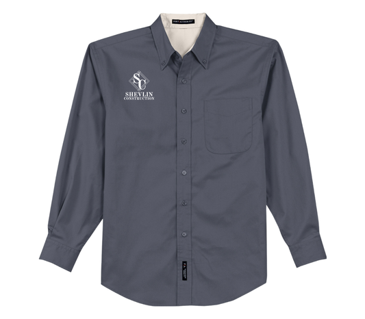 Embroidered Long Sleeve Dress Shirt | Shevlin Construction