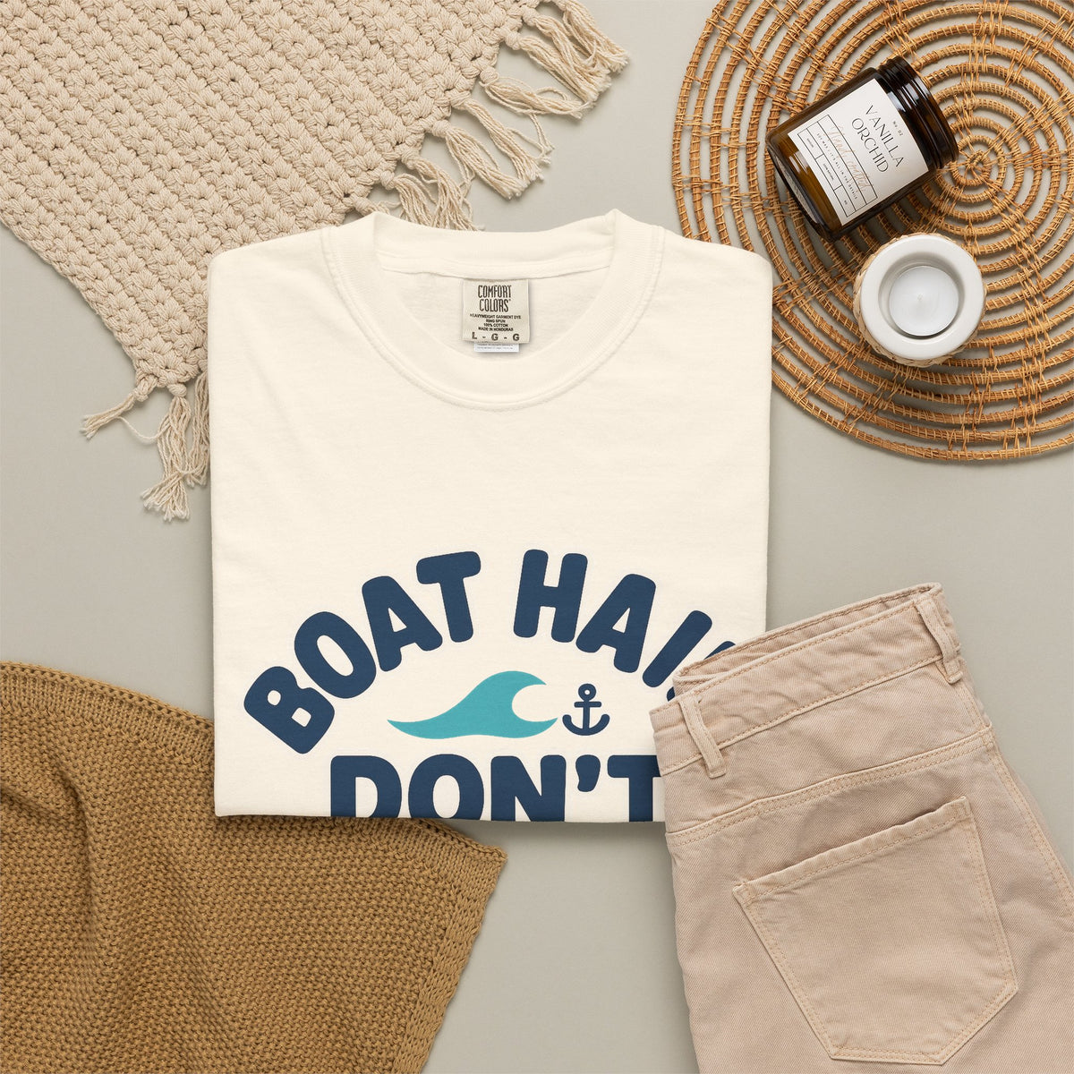 'Boat Hair Don't Care' Cotton T-Shirt — view 10