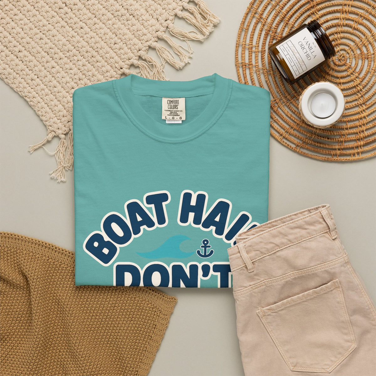 'Boat Hair Don't Care' Cotton T-Shirt — view 16