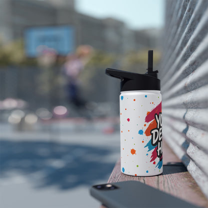Custom Water Bottle with Handle & Flip-Up Lid