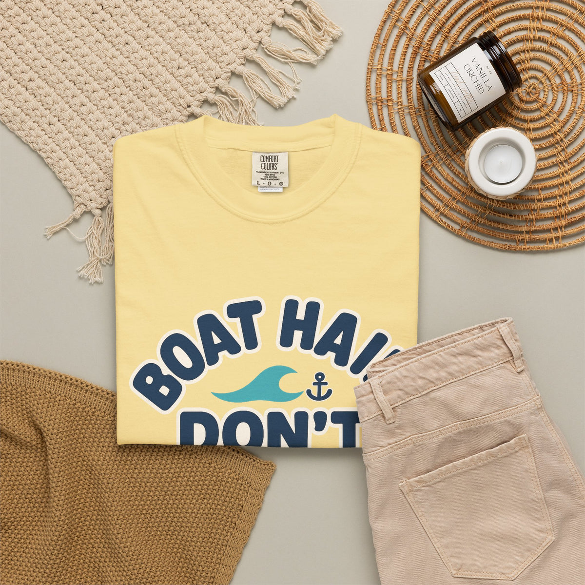 'Boat Hair Don't Care' Cotton T-Shirt — view 13