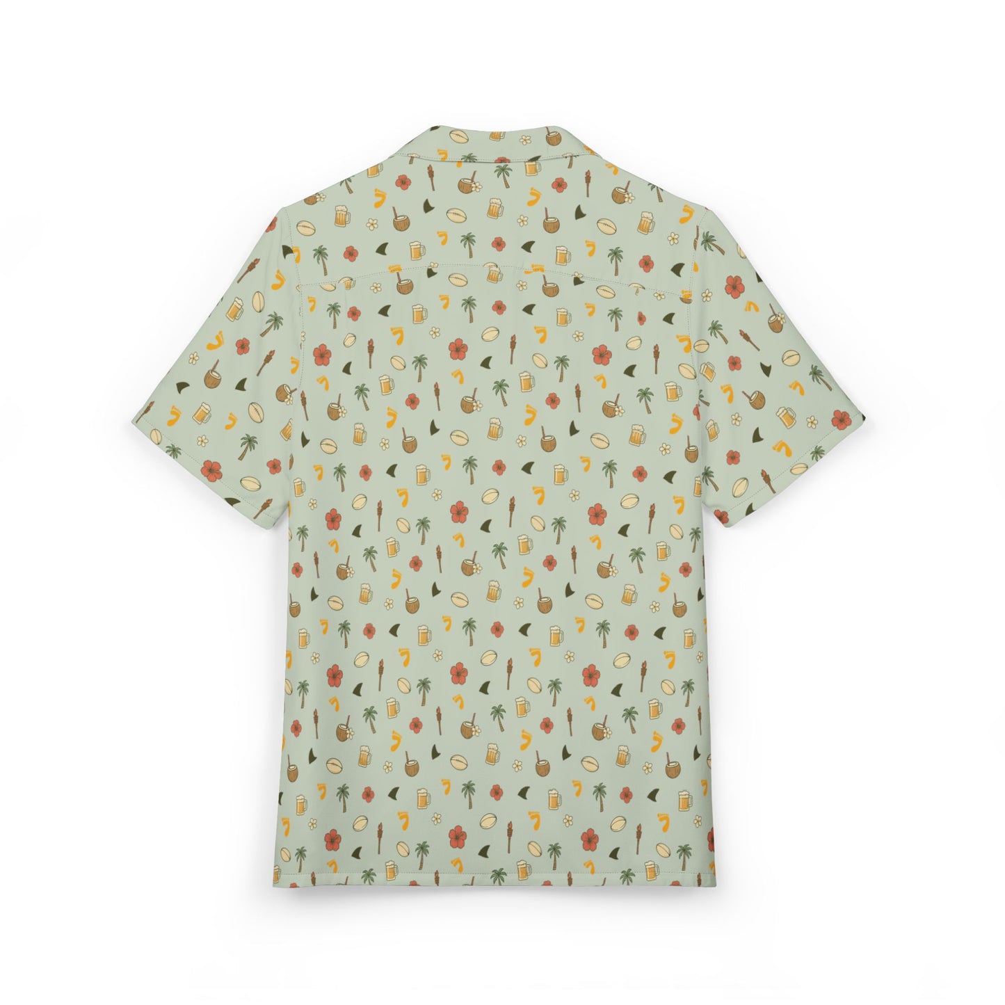 Beerfoot Beach 7’s Rugby Hawaiian Shirt w/ Pocket (Sage Green)