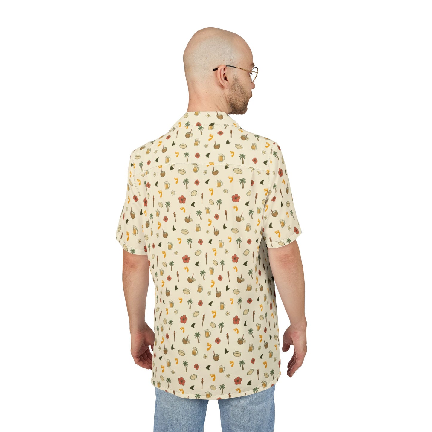 Beerfoot Beach 7’s Rugby Hawaiian Shirt w/ Pocket (Buttermilk Beige)