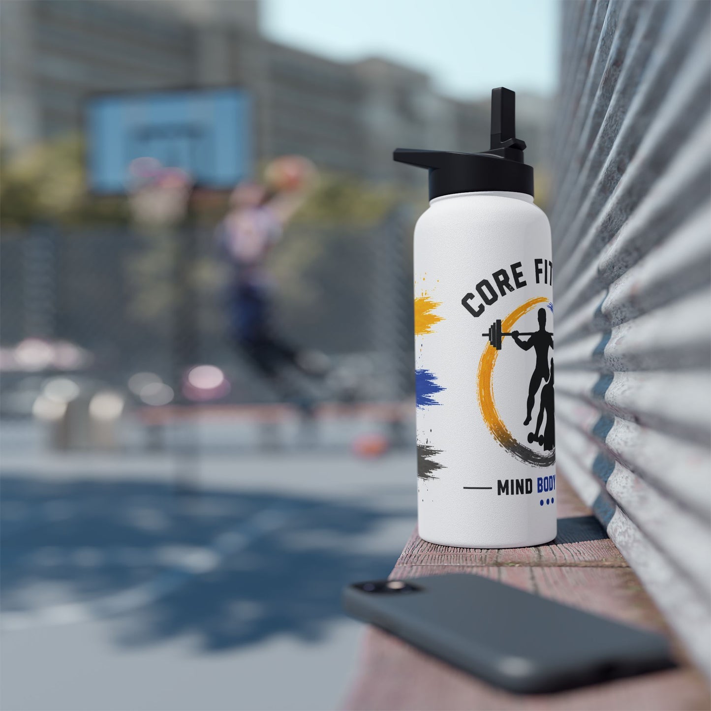 Core Fitness | Water Bottle with Handle & Flip-Up Lid