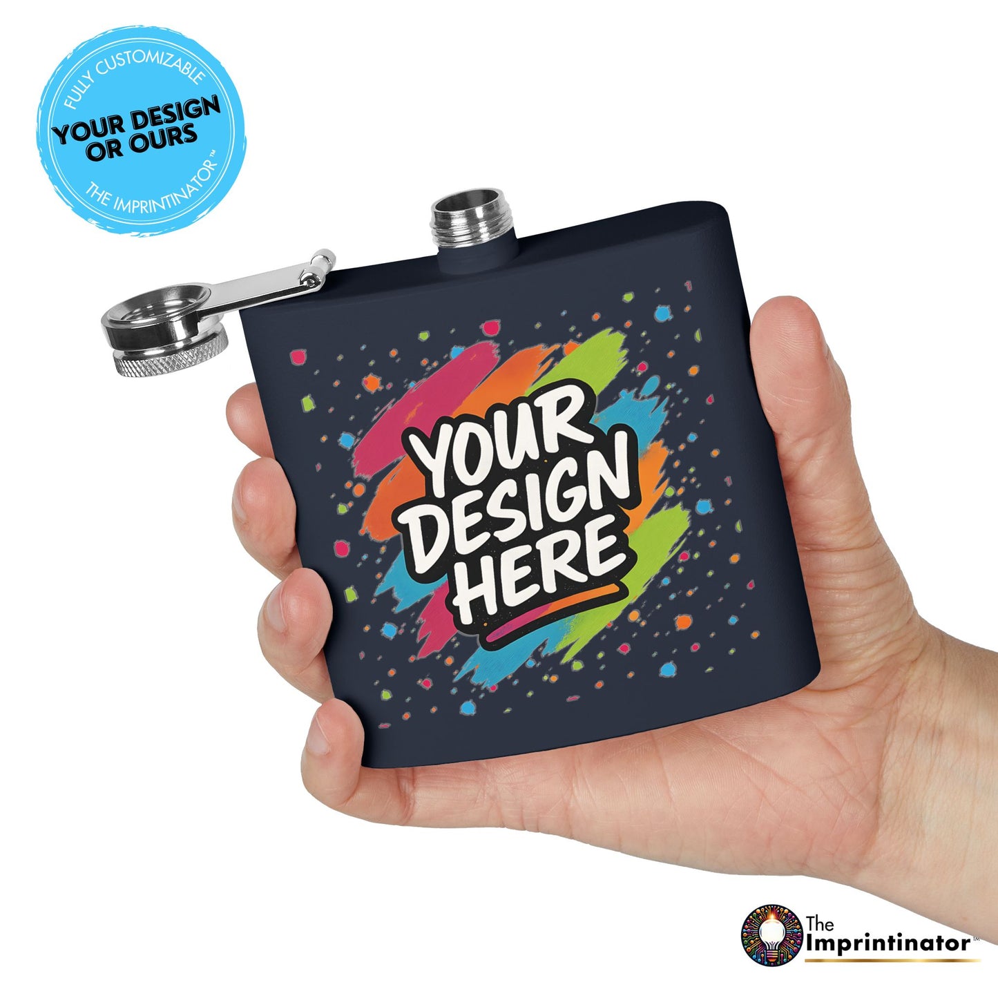 Custom Stainless Steel Flask — back view