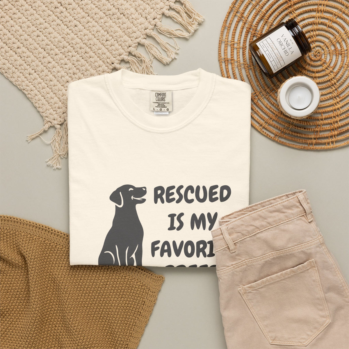 "Rescued Is My Favorite Breed" Cotton T-Shirt