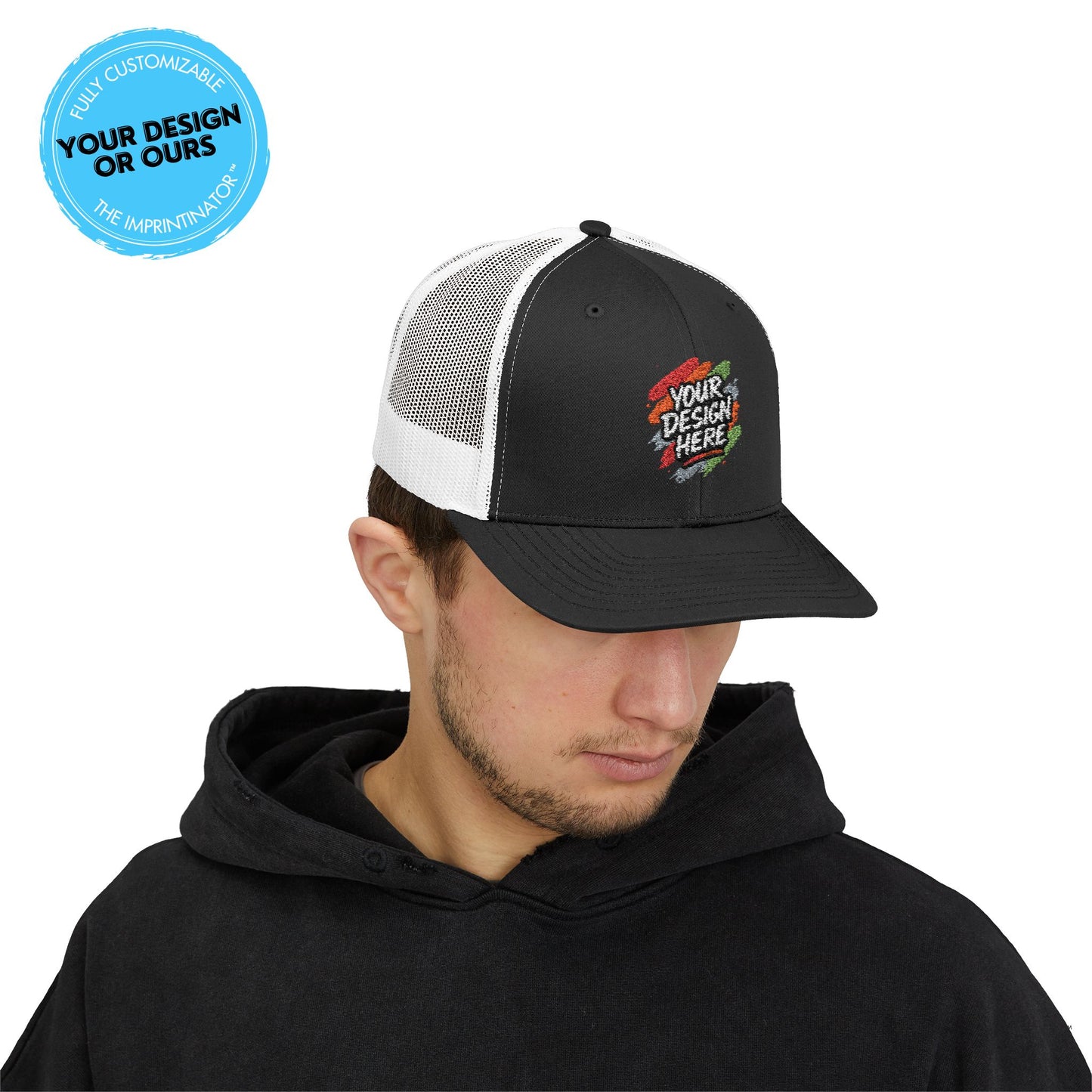 Custom Embroidered Snapback Hat — back view