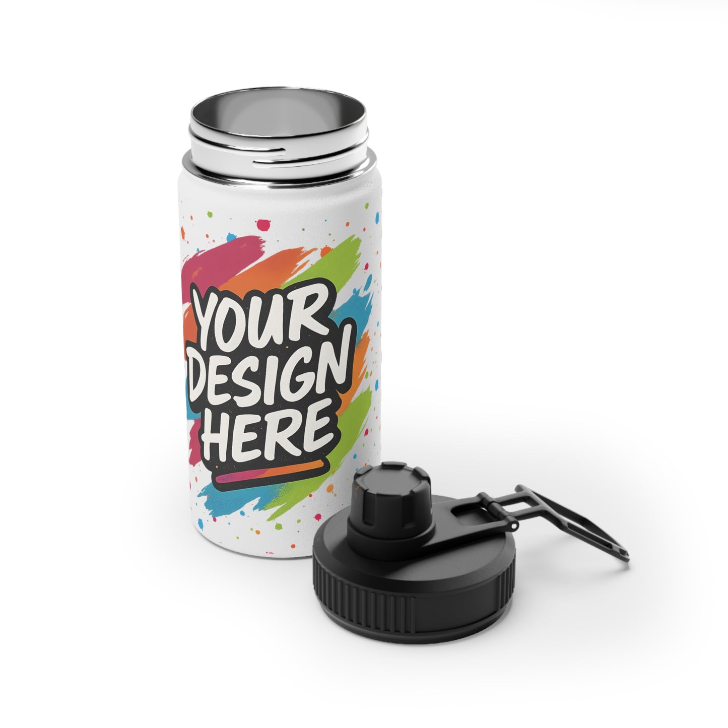 Custom Water Bottle with Handle & Sports Lid