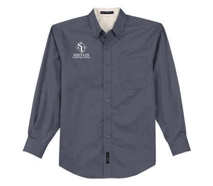 Embroidered Long Sleeve Dress Shirt | Shevlin Construction