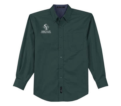 Embroidered Long Sleeve Dress Shirt | Shevlin Construction