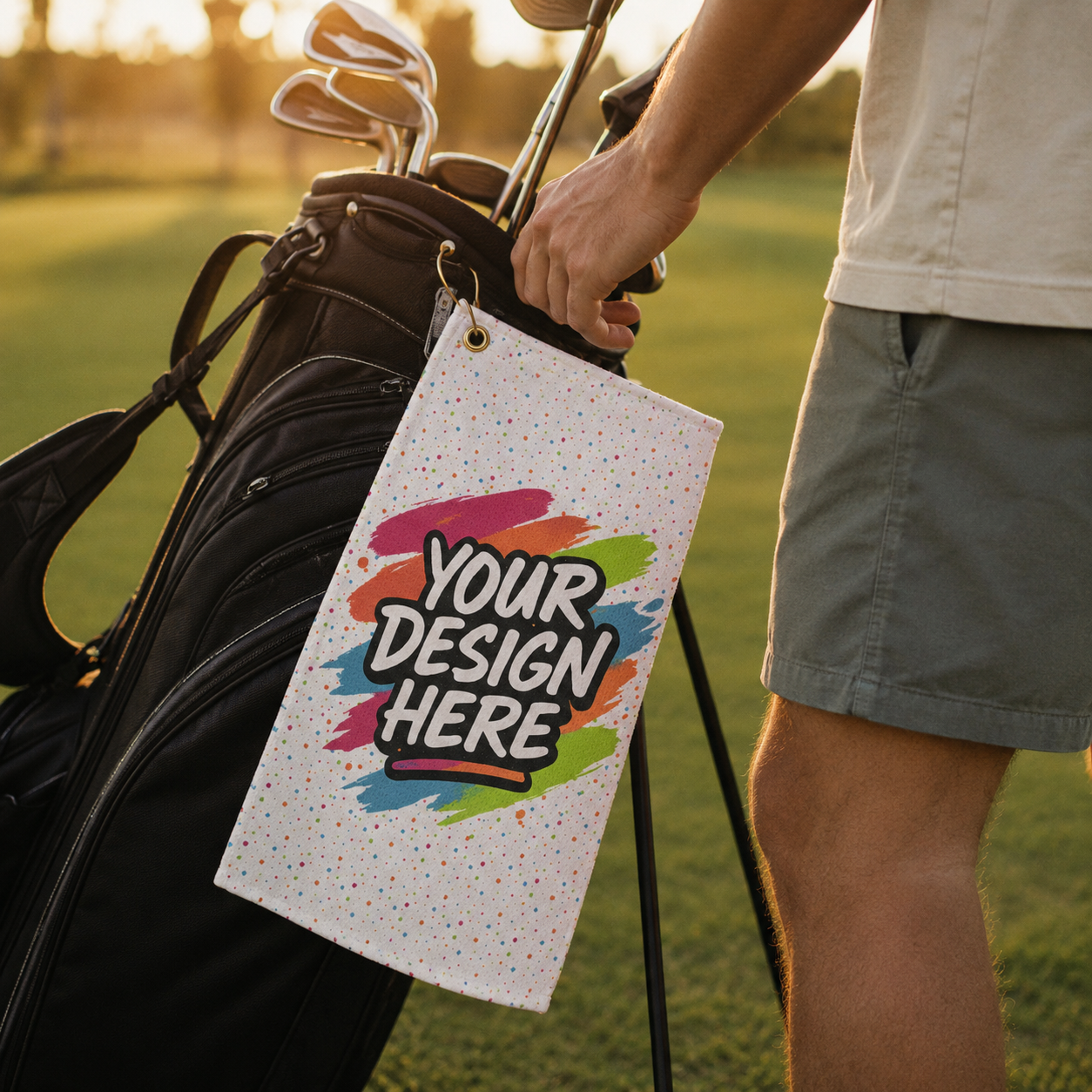 Custom Golf Towel — back view