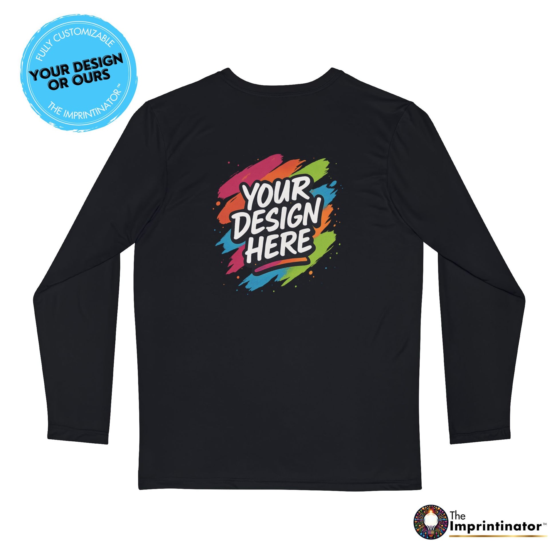 Custom Brushed Polyester Long Sleeve Tee — back view