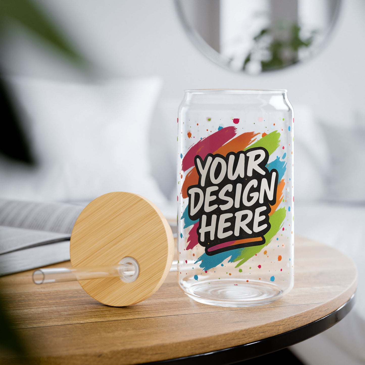 Custom Sipper Glass (16oz) — back view