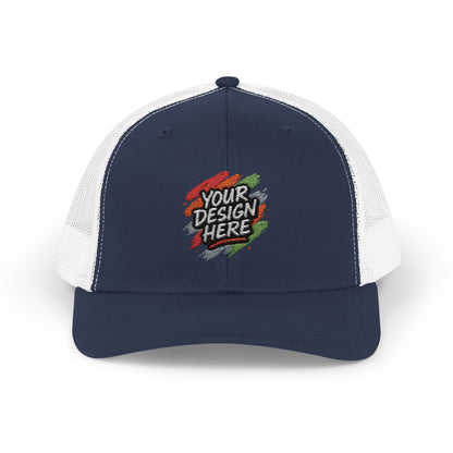 Custom Embroidered Snapback Hat — detail view