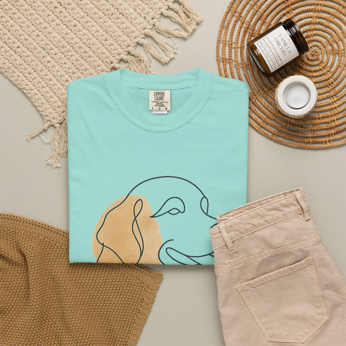 One-Line Pet Portrait – DYO Cotton T-Shirt — view 21