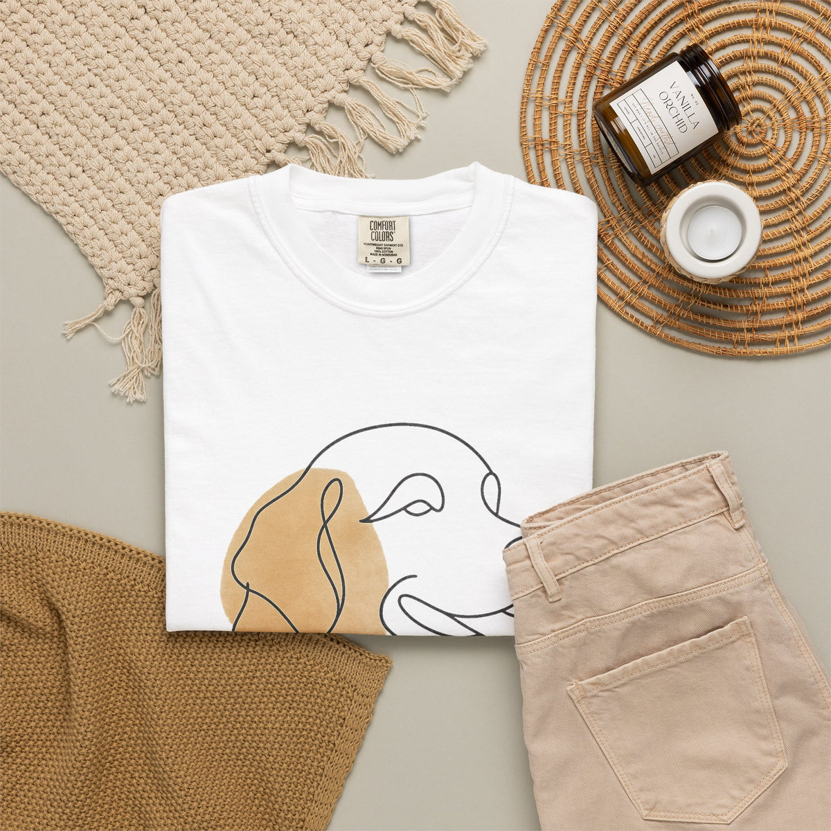 One-Line Pet Portrait – DYO Cotton T-Shirt — view 12