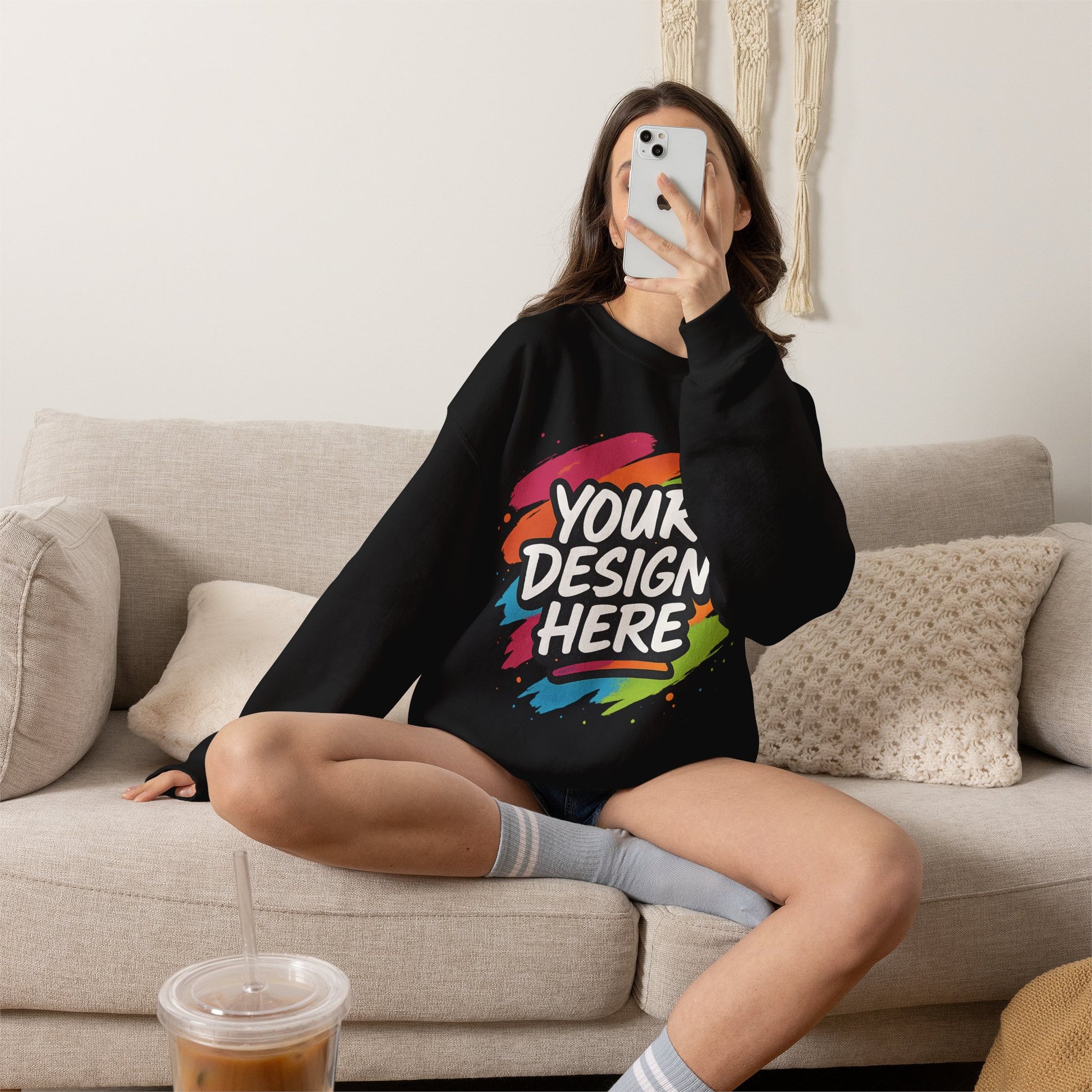 Custom Heavy Blend Crewneck Sweatshirt — back view