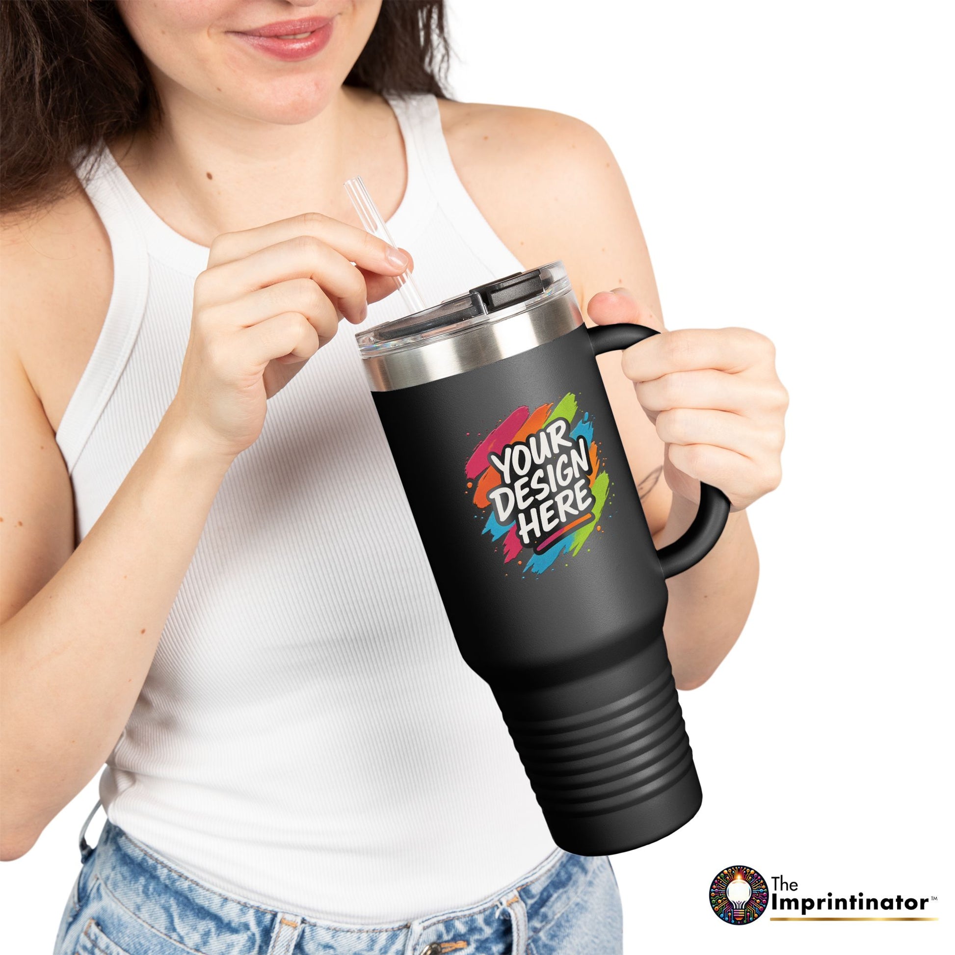 Custom Travel Mug (40oz) — back view
