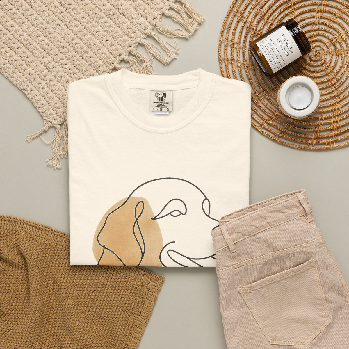 One-Line Pet Portrait – DYO Cotton T-Shirt — view 15