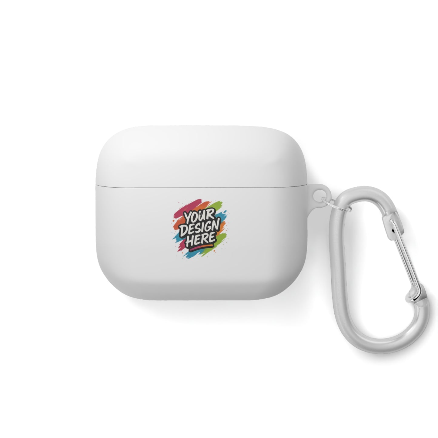 Custom AirPods Case Cover featuring full-wrap print by The Imprintinator™ on white background.
